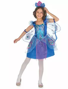 Déguisement paon à paillettes fille, Taille: 10–12 ans (130–140 cm)