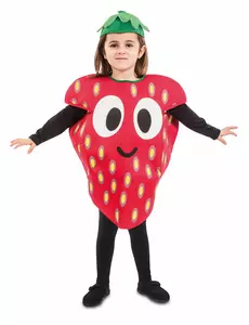 Kleine aardbei kostuum voor kinderen, Maat: 3–4 jaar (92–104 cm)