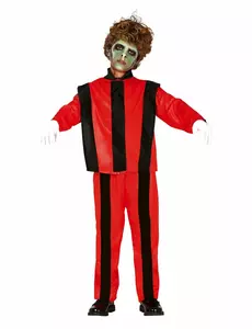 Rood pop star-kostuum voor jongens, Maat: 5–6 jaar (110–115 cm)