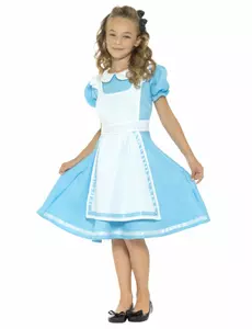 Prinses in wonderland kostuum voor meisjes, Maat: 4–6 jaar (115/128 cm)