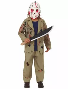 Vermomming machete-moordenaar, jongen, Maat: 9 jaar (125–135 cm)