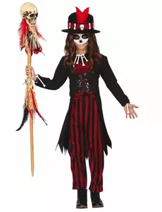Mystieke voodoo vermomming voor meisjes, Maat: 5–6 jaar (110–115 cm)