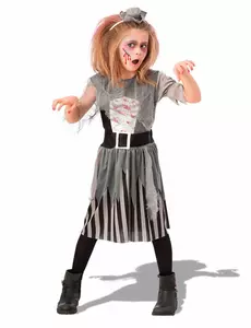 Déguisement zombie pirate grise fille, Taille: 6–7 ans (126 cm)