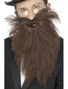 Lange bruine baard voor mannen.