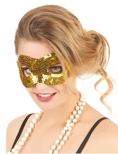 Loup avec sequins doré adulte