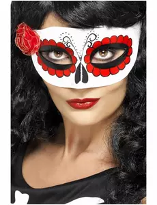 Gekleurd masker met klein roosje voor vrouwen
