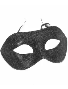 Zwart blinkend halfmasker voor volwassenen.