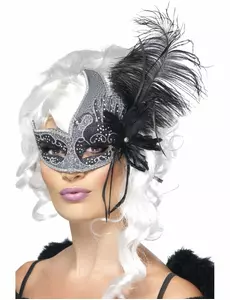 Zwart-wit Venetiaans masker voor volwassenen