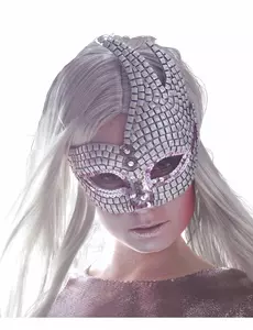 Zilverkleurig mozaïc Venetiaans masker voor volwassenen