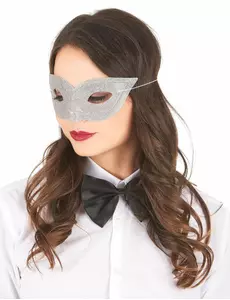 Loup vénitien pailleté argent adulte