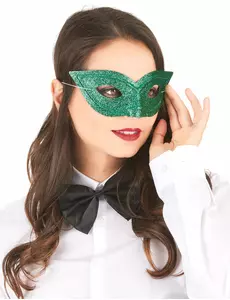 Loup vénitien pailleté vert adulte
