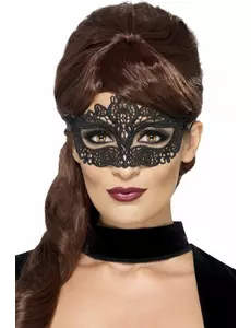Masque dentellé noir femme