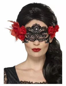 Masque dentelle noire Dia de los Muertos adulte