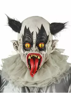 Masque latex clown noir et blanc adulte