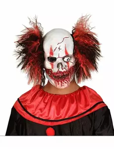 Masque latex clown rouge sanglant adulte Halloween