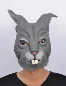Masque latex lapin gris adulte