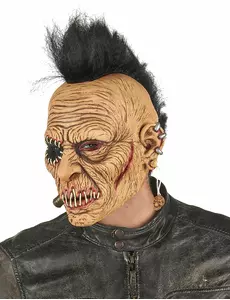Masque latex punk à crête adulte