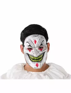 Plastic demonische clown masker voor volwassenen