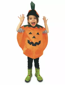 Poncho citrouille enfant