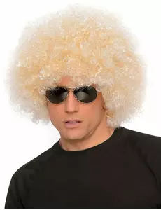 Enorme blonde jaren 70 afro pruik