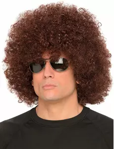 perruque afro brune pour adulte