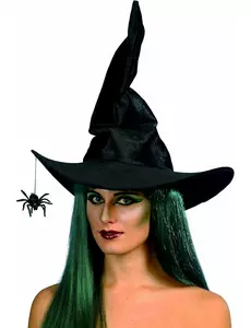 Chapeau sorcière noir avec araignée femme Halloween