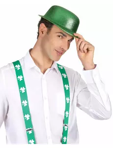 Groene bolhoed met glitters voor volwassenen St Patrick's Day