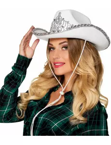 Chapeau princesse cowboy blanc femme