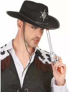Chapeau Sherif noir adulte