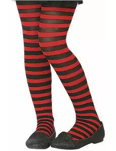 Collant rayé rouge et noir enfant