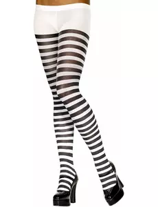 Collants rayés noir et blanc femme