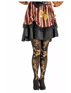Zwarte steampunk panty voor vrouwen