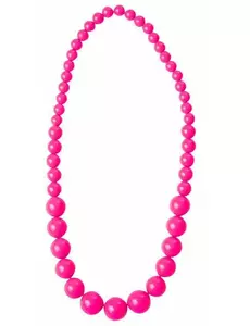Collier grosses perles roses adulte