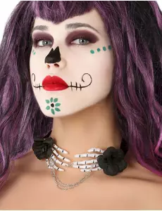 Collier mains de squelette dia de los muertos adulte