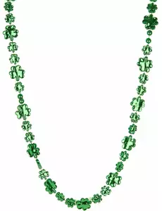 Collier vert trèfle brillant Saint Patrick adulte