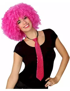 Cravate à sequins fushia adulte