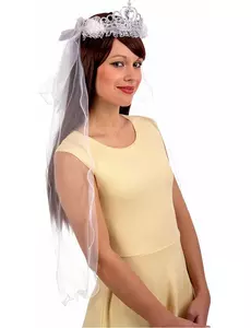 Diadème argenté avec voile