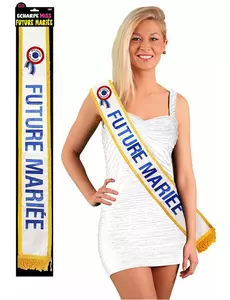 Echarpe bleue future mariée