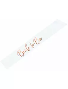 Echarpe en satin EVJF blanche et rose gold 75 cm