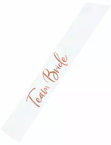 Echarpe en satin team bride blanche et rose gold 75 cm