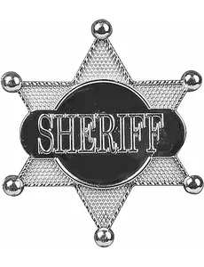 Etoile de sheriff argentée 7.5 cm