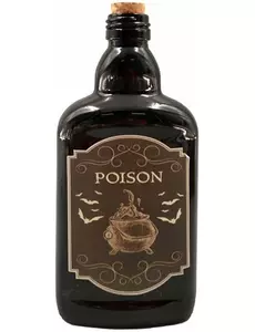 Flacon noir de poison 19 cm