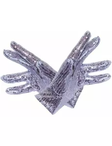 Korte zilverkleurige handschoenen voor volwassenen