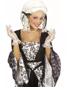 Gants courts dentelle blanche femme