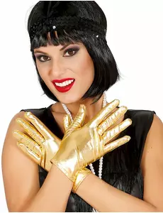 Gants courts métallisés or femme