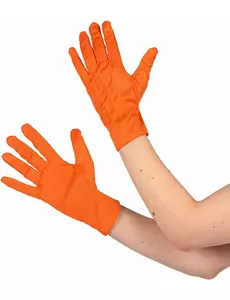 Gants courts orange adulte