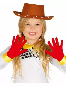 Rode korte handschoenen voor kinderen
