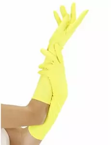 Gants longs jaunes fluo adulte
