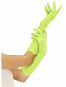 Gants longs verts fluo adulte