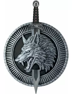 Glaive et bouclier de guerrier au loup adulte